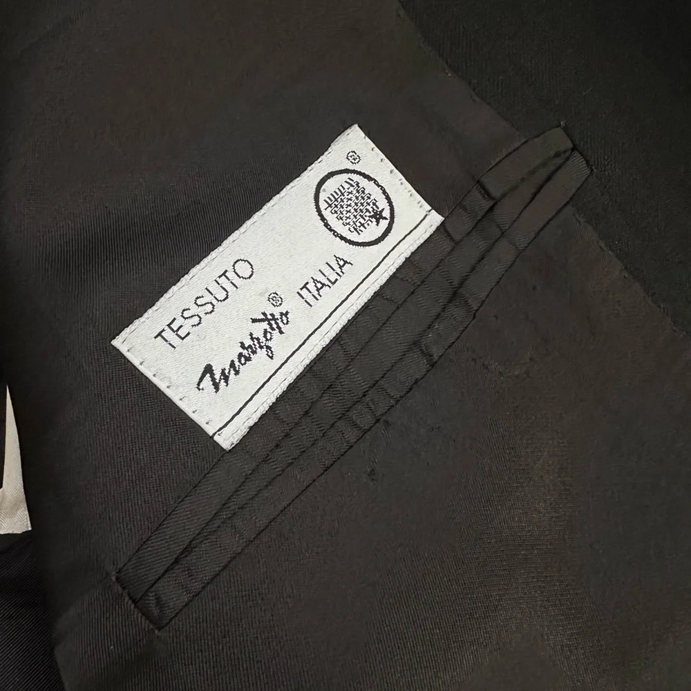 CHIAVARI Made in Italy Black Wool Blazer Classic Tailored 44R